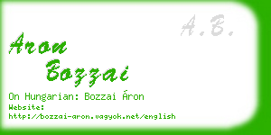 aron bozzai business card